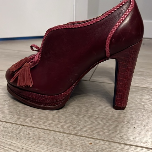 Poetic License Burgundy Leather Bootie Heels - Picture 2 of 5